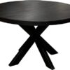 ronde zwarte eettafel mangohout