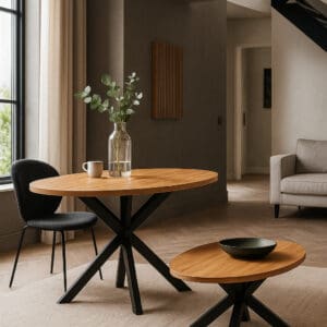 Ovale Eetkamertafel Set 220–240 – Mangohout & Salontafel Set