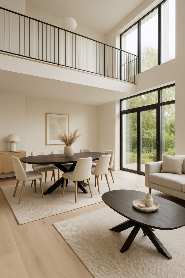 deens ovale tafels zwart mangohout combi deal